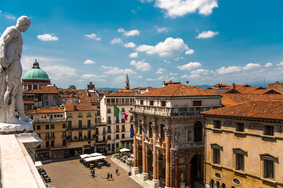 Vicenza, Veduta su Piazza dei Signori dalla Basilica Palladiana